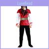Opulent Red Pirate Captain Apparel For Men Designed For Parties And Costume Celebrations