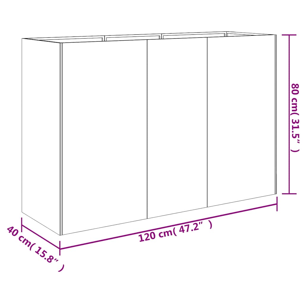 Raised Bed 120 X 40 X 80 Cm Corten Steel