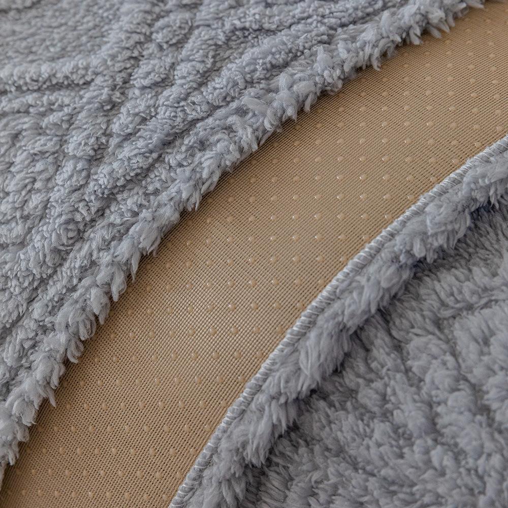 Jacquard Cotton Velvet Solid Colour Sofa Cushion Autumn Winter Thickened Warm Soft Non-Slip Sofa Cushion Cover Cloth Towel