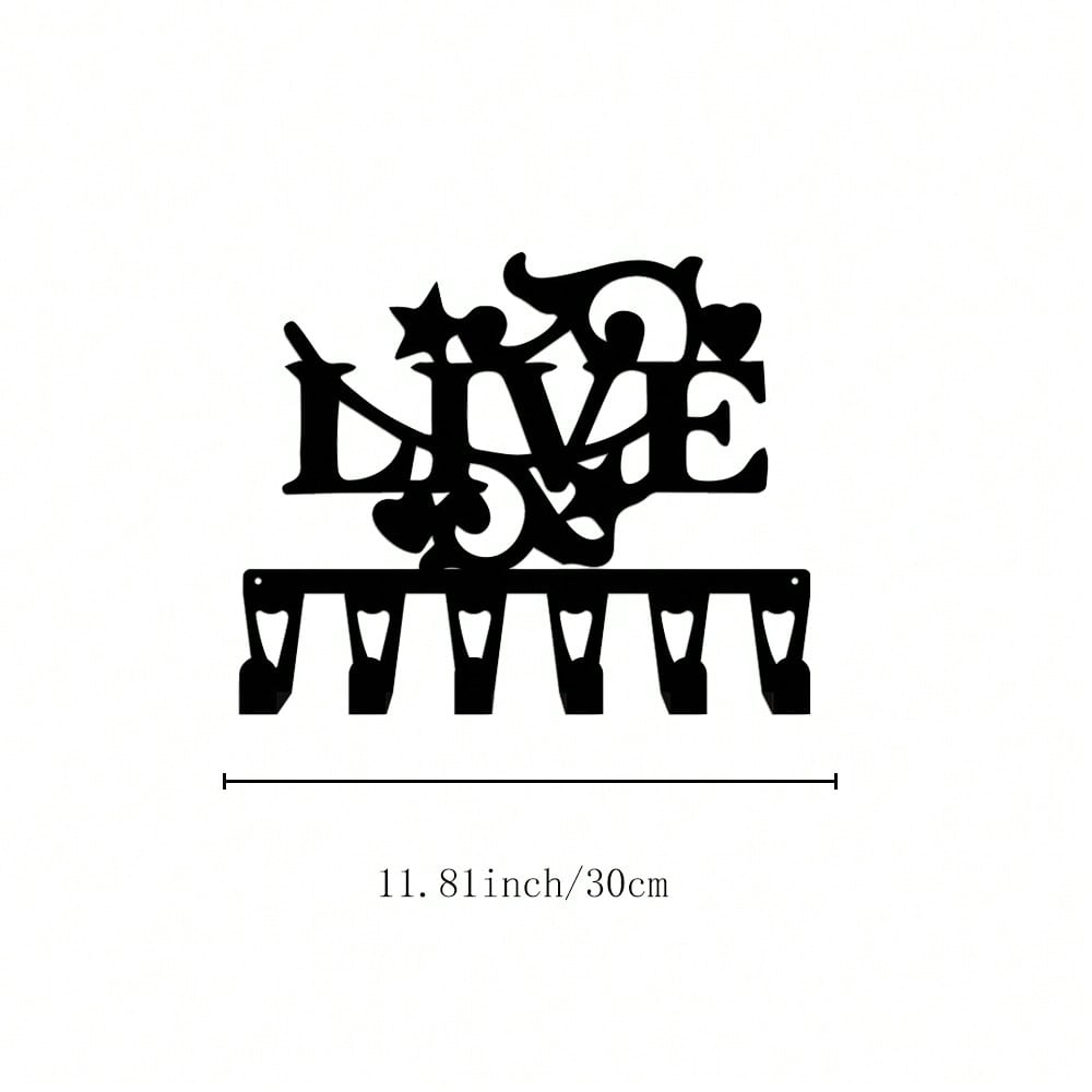 Wrought Iron Key Holder Wall Decor with 6 Hooks for Home Christmas Gift TY9568