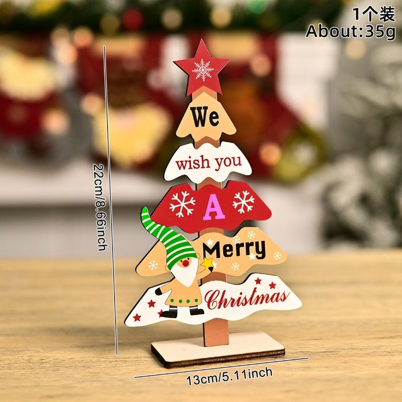 Christmas decorations Christmas tree ornaments Small tree festive table Christmas wooden ornaments