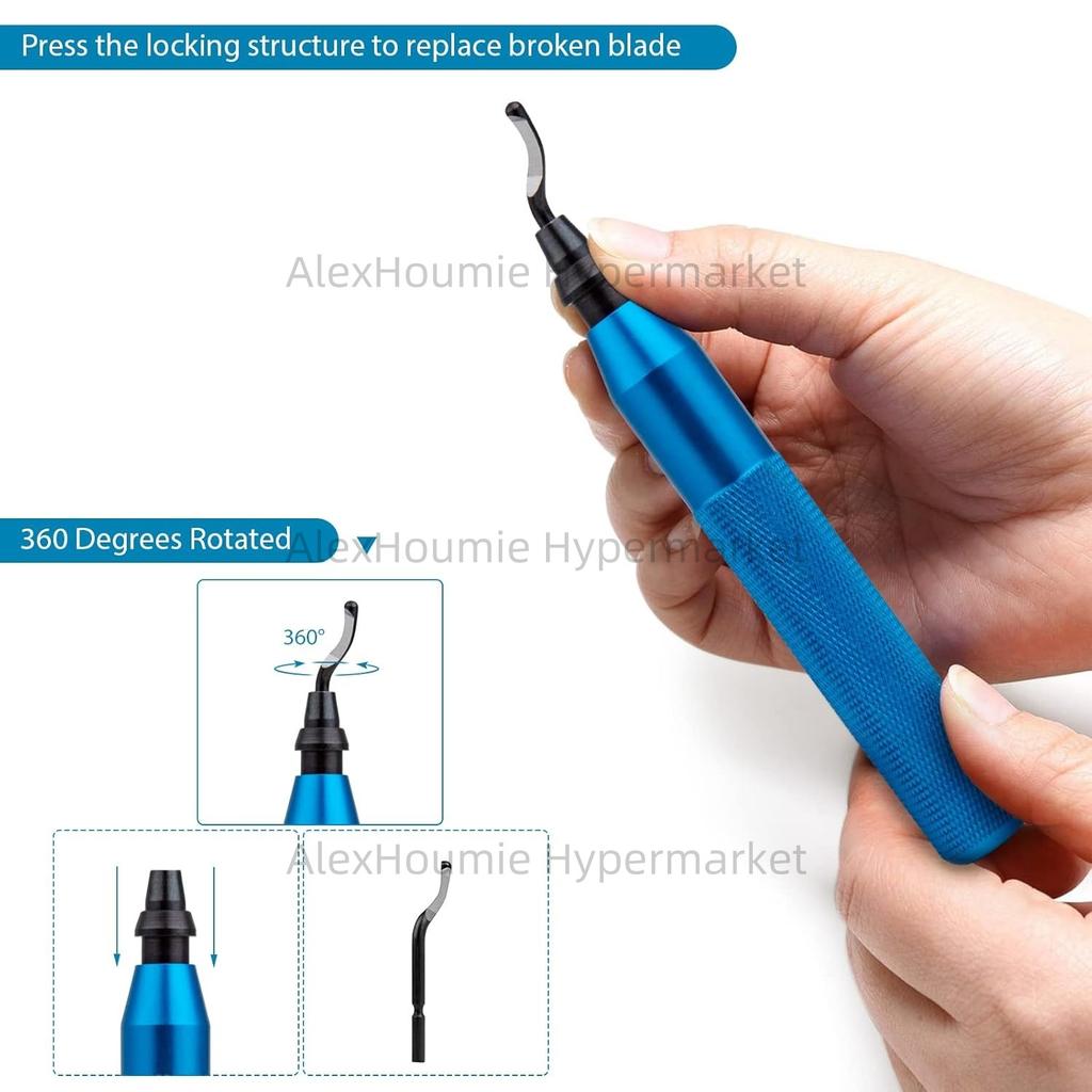 Deburring Tool with 10 High Speed Steel BS1010 Blades Precision Edge Burr Removal on 3D Printing Plastics Resin Art Metal Work