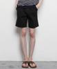 THE-ABON Men'S Basic Cotton Spandex Elastic Waist Cotton Shorts Black