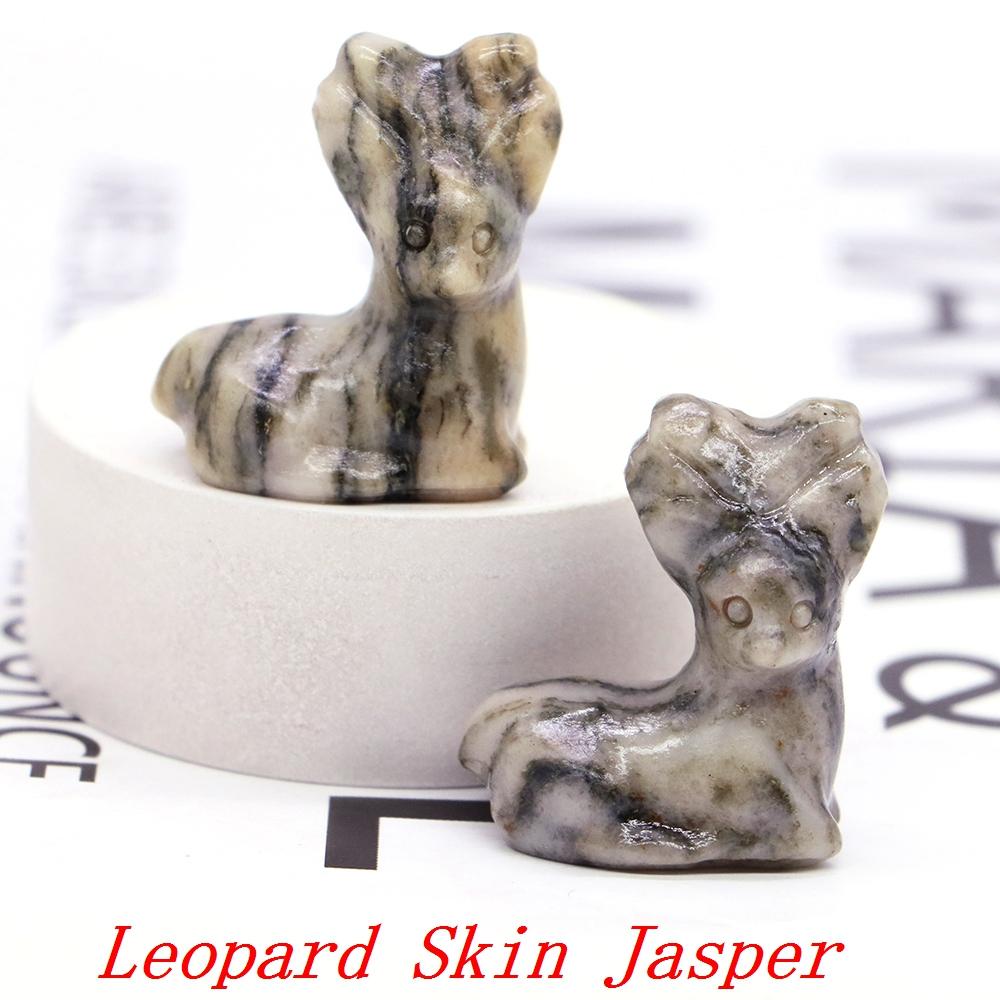 Deer Statue Natural Stone Carved Crystal Reiki Healing Animal Figurines Gemstone Crafts Home Gem Decoration Gifts  1.2"