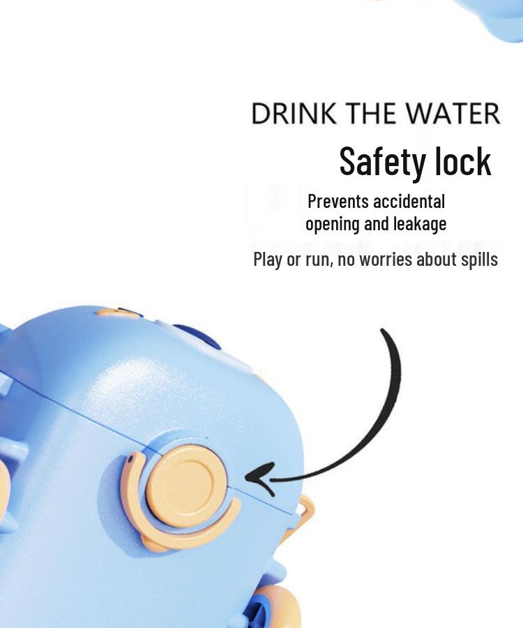 Children's Cartoon Bus Straw Cup for Kindergarten & School