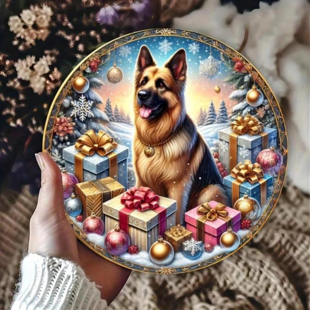 Metal Tin Sign German Shepherd Dog Crown Home Decor Vintage Wall Art