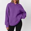 Women's  Fashion Zipper Hoodie Long Sleeve Hooded Pullover Sweatshirt Casual Solid Color Tops With Pockets