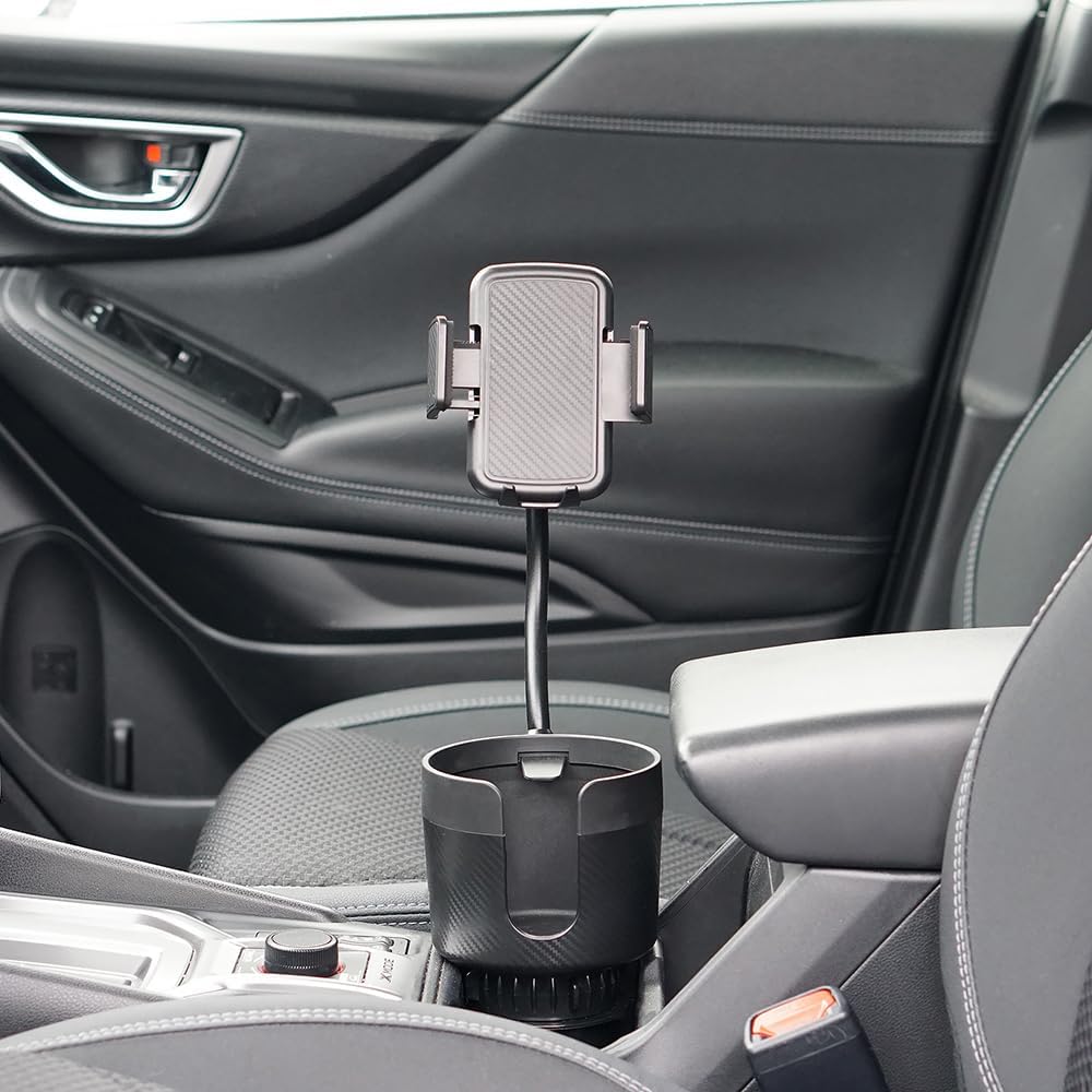CupCargo Pro – 2-in-1 Car Cup Holder Expander and 360° Phone Mount with Adjustable Base and Flexible Neck, Universal Fit