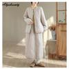 Plus Size Autumn Winter Women Basic Parka O Neck Black Apricot Casual Loose Warm Coat Simple Cotton Ladies' All-Match Outerwear