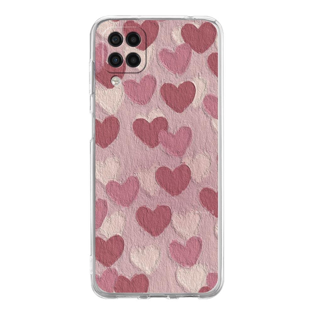 Gold Pink Rose Glitter Hearts Phone Case For Samsung A51 A71 A21S A12 A11 A31 A41 A03S A22 A13 A33 A73 A53 A52 A32 5G A23 Cover