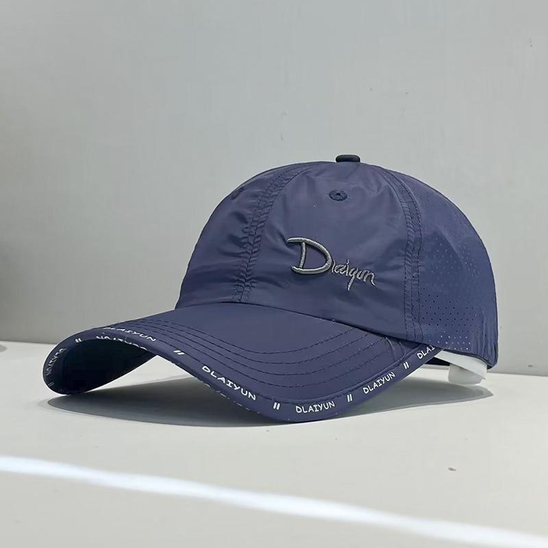 

Hat summer thin quick drying cap outdoor sun protection travel fishing sun hat extended brim baseball cap Adjustable темно-синього кольору