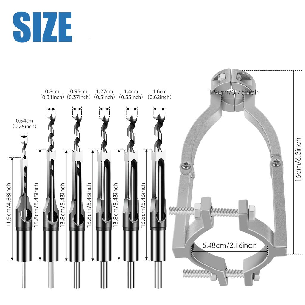 Square Hole Drill Bit Adapter Woodworking Square Hole Drill Fixing Bracket Mortising Attachment Accessories for Drill Press Mort