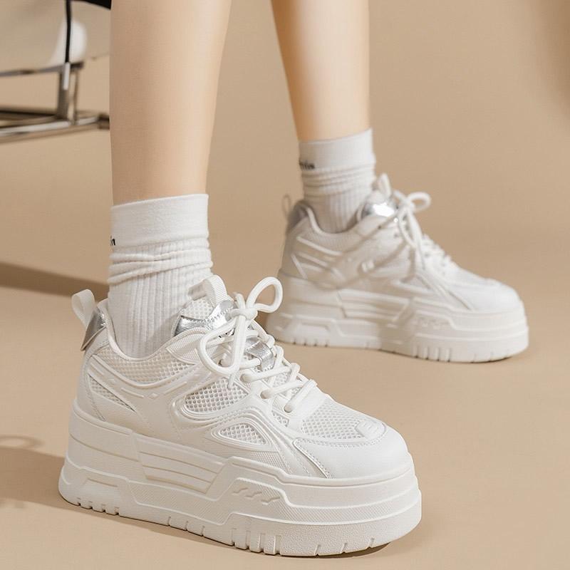 

Women s Sneakers White Platform Woman Sports Sneakers Female Vulcanized Shoes Sneakers Casual Ladies Trainers Internal Elevation 34 білий