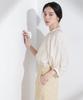 Nano Universe Linen Blend Sheer Blouse with Volume Size F Women's Sleeves, Ivory, 037, 669-5120317