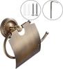 Retro Brass Toilet Paper Holder with Cover Wall Mounted Twists Carving Design Toilet Tissue Holder for Bathroom