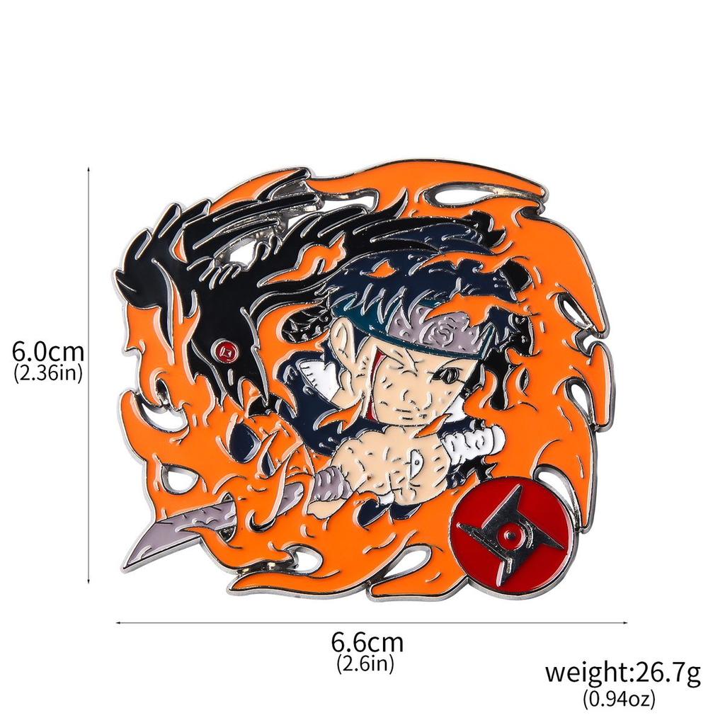 Naruto Anime Character Cartoon Pin Peripheral Kakashi Uchiha Obito Shisui Madara Itachi Fan Metal Badge Men Halloween