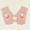 Cartoon men's and women's new children's winter all-finger knitted warm and velvet finger cute boys' gloves