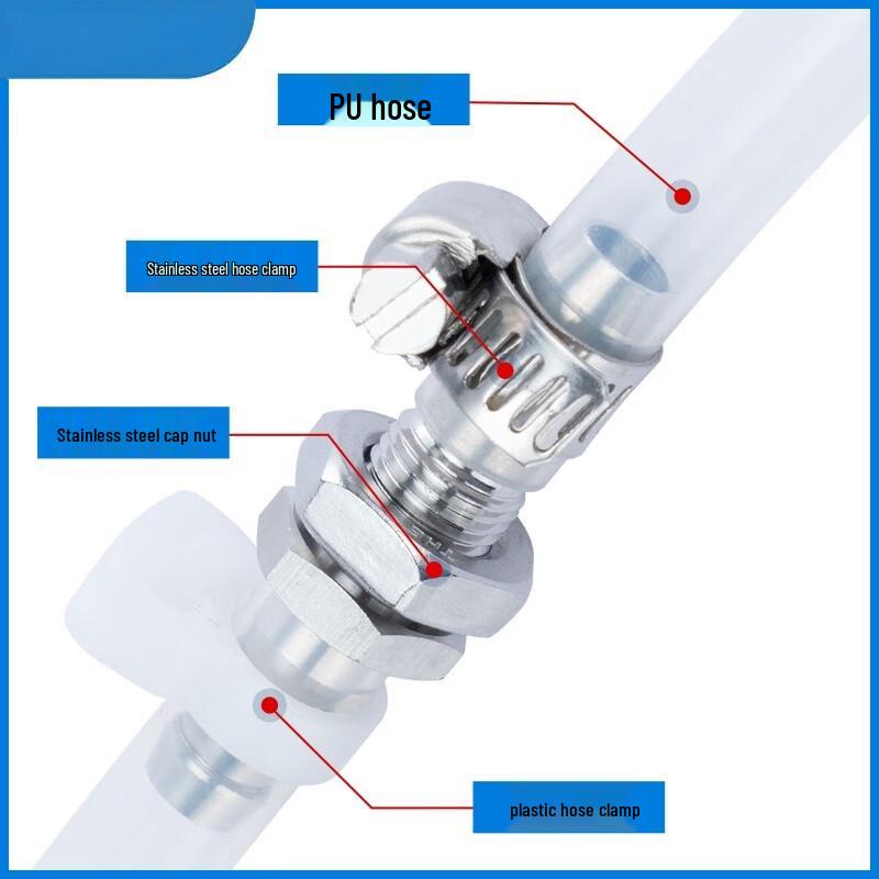 304 Stainless Steel Pagoda Through-Panel Air Hose Connector