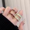 Light Luxury Mint Green Retro Open Women'S Ring Niche High-End Sense Stacking Ring Pair Ring
