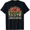 Est 1992 Limited Edition 33rd Birthday Gifts 33 Year Old Tshirts Men Fashion Casual Tshirt 100 Cotton Loose Oversized T Shirt