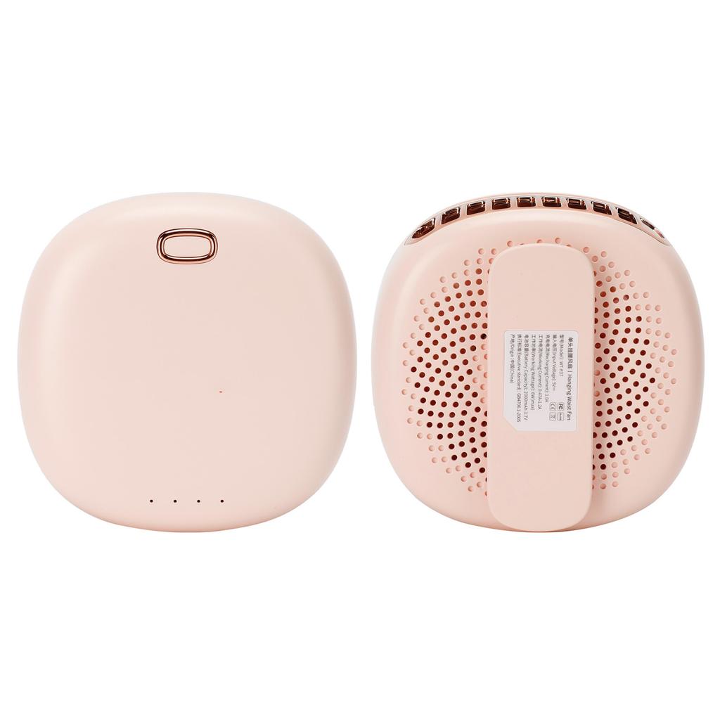 Outdoor Mini Hands Free Neck Fan Portable Hanging Waist Bladeless Fan USB Charging(Pink )
