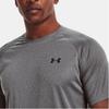 Under Armour Velocity Solid Logo Rundhals Kurzarm T-Shirt Herren Tops Dunkelgrau 1327965-012