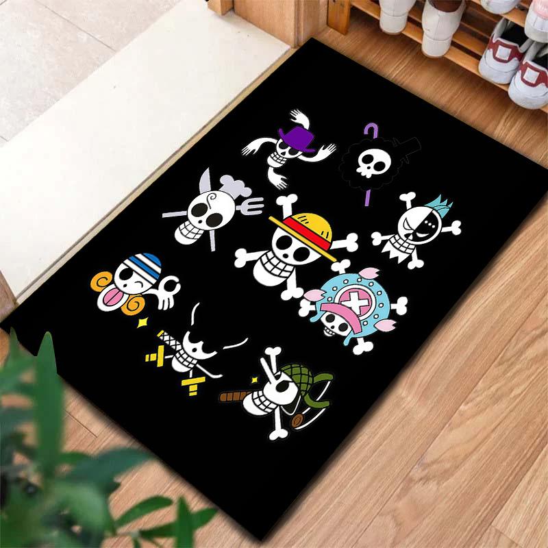 Tapis Tapis Tapis Pirates du Chapeau de Paille One Piece Pour Salon Chambre Maison Décoration de Canapé, Tapis de Sol Antidérapant pour Jouer aux Enfants