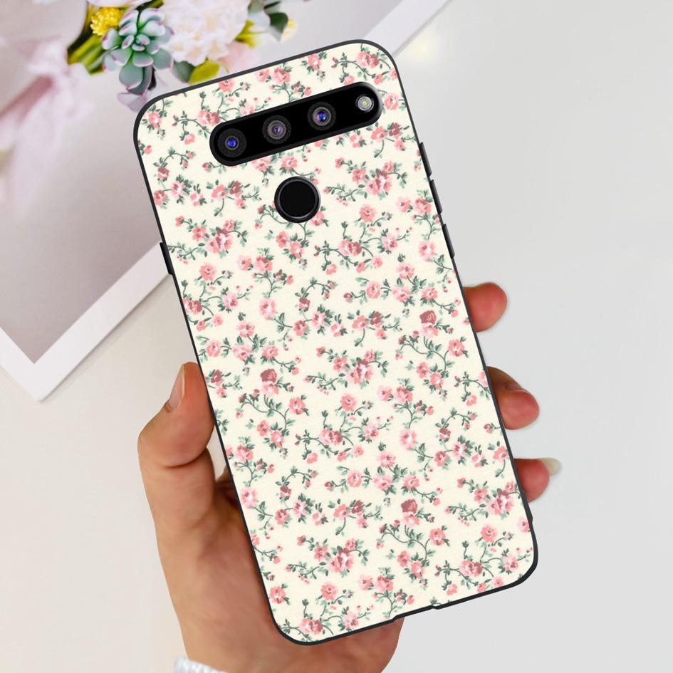 For LG V35 ThinQ Case Cover For LG V40 V50 V50S ThinQ Shockproof Silicone Cases Fashion Flower Soft Funda For LGV50 ThinQ Bumper
