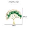 Elegant Tree of Life Brooch For Women Men Exquisite Green Crystal Tree Badges Brooches Shining Boutique Plant Decoration