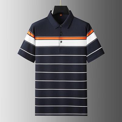Maglietta Polo a Strisce da Uomo Dibinze, Vestibilità Larga Oversize