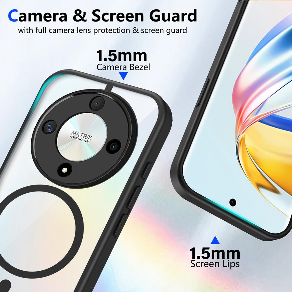 KEYSION Przezroczyste magnetyczne etui na telefon do HONOR X9d 5G Silikon+PC HD Przezroczysty odporny na wstrząsy tylny pokrowiec do Huawei Magic 8 Lite 5G