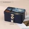 Lockable Retro Tin Box for Cosmetics, Documents, and Jewelry Storage