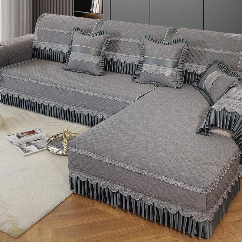 Sofa Cushion Four Seasons Universal High-End European Style Backrest Towel Cover Cloth Concubine Cushion Sofa Cover All-Inclusive Non-Slip