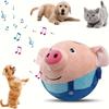 Interactive Plush Toy for Pets, Squeezable Dog Toy Ball USB Rechargeable, Washable Cartoon Pig Sound Electronic Dog Toy, Jumping, Vibrating,