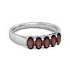 Garnet Oval Five- 925Stone Ring - 925 Sterling Silver