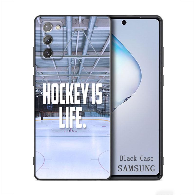 Ice Hockey Pool Sport Samsung Galaxy A91 A73 A72 A71 A53 A52 A7 M62 M22 M30s M31s M33 M52 F23 F41 F42 5G Soft Black Phone Case