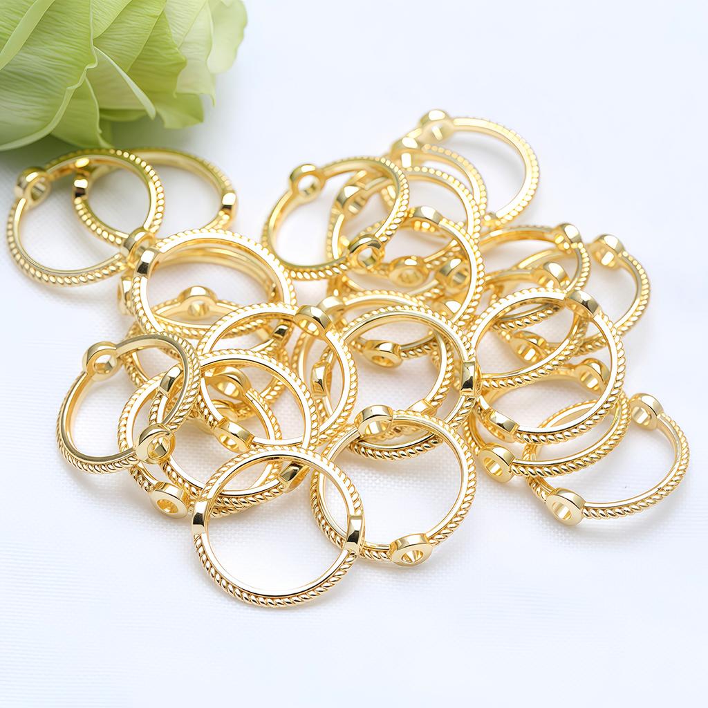 20pcs 6/8/10mm Round Frame Bead Ring Metal Spacer Bead Circle Cap for Jewelry Making DIY Beading Bracelet Necklace Accessories