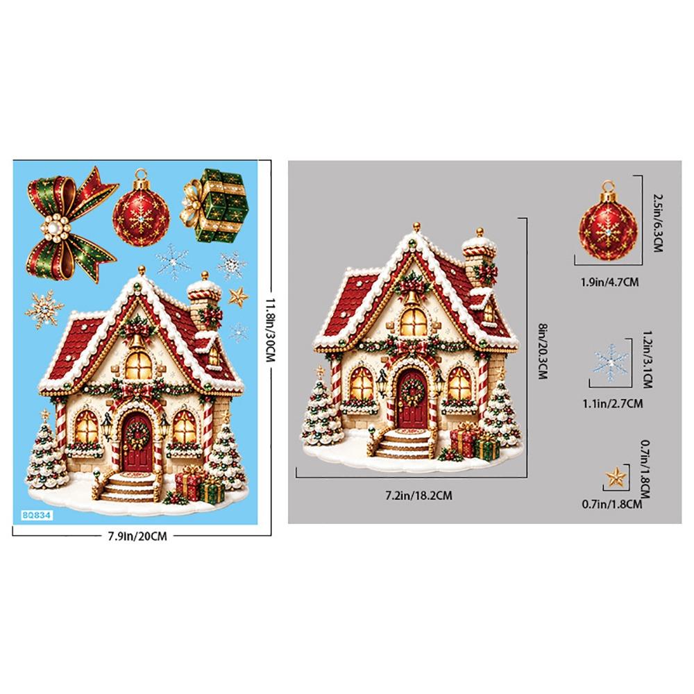 Window Cling Christmas Electrostatic Stickers Multicolor Window Decals  Christmas Decor