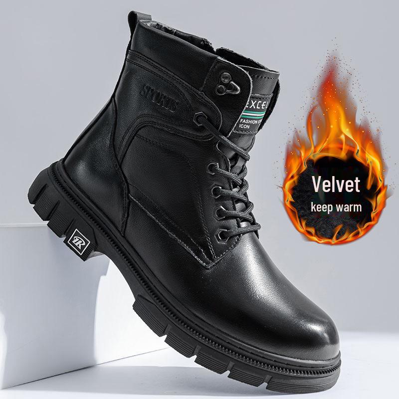 

Мужские ботинки Martin из натуральной коровьей кожи — теплая бархатная подкладка, модный стиль рабочей одежды на осень/зиму 44