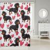 Sausage Dog Shower Curtain for Bathroom Decor Dachshund Bath Curtain Puppy Dog Bathroom Accessories Cute Pet Waterproof