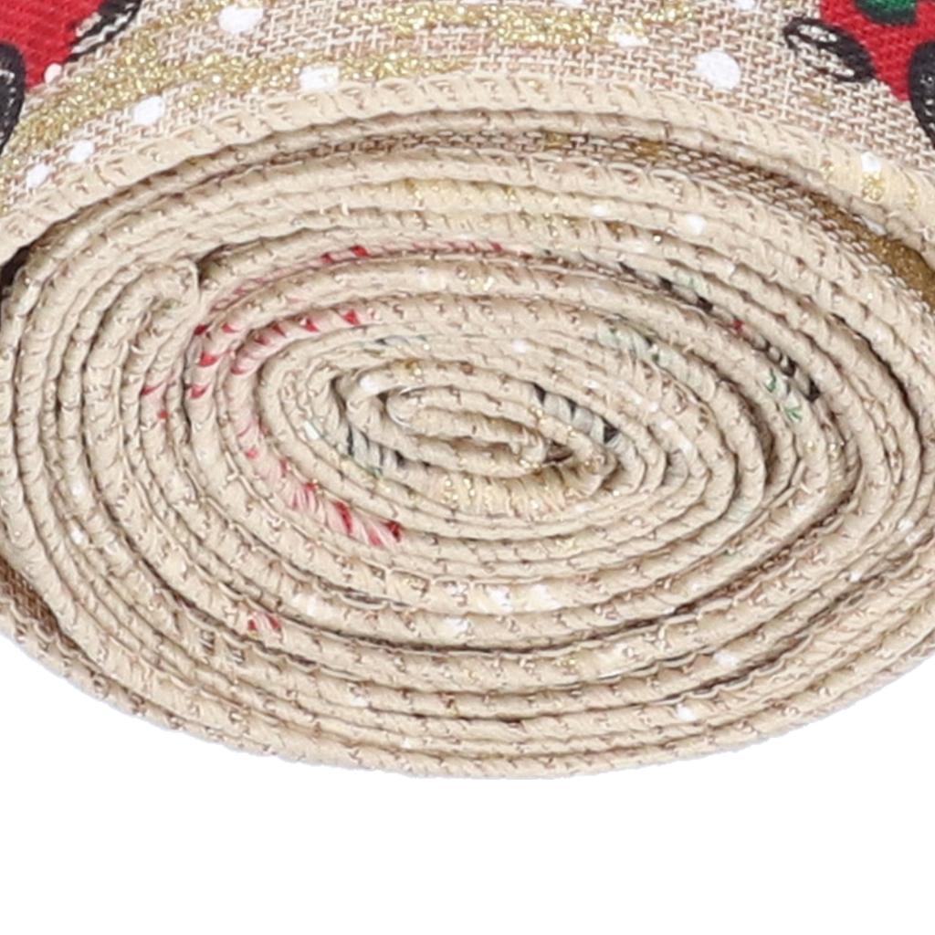 6 Yards Christmas Ribbon Cute Patterns Attractive Design 2 Colors Beautiful Practical   Wrapping Ribbon for Decoration