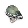 Gemma di Prehnite Naturale Fatto a Mano Gioiello in Argento Sterling 925 Anello Misura 8 p1l55