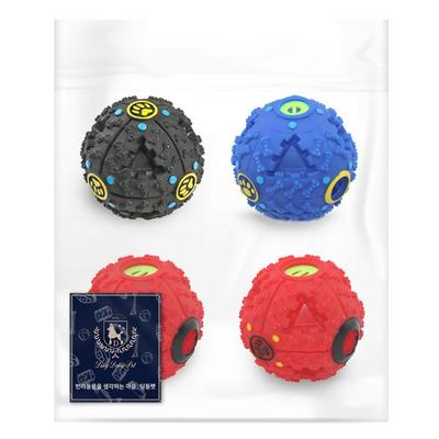 Dingdong Pet Pet Tire Snack Ball 4p Set S 7.5cm, Black, Red, Blue, 1 Set
