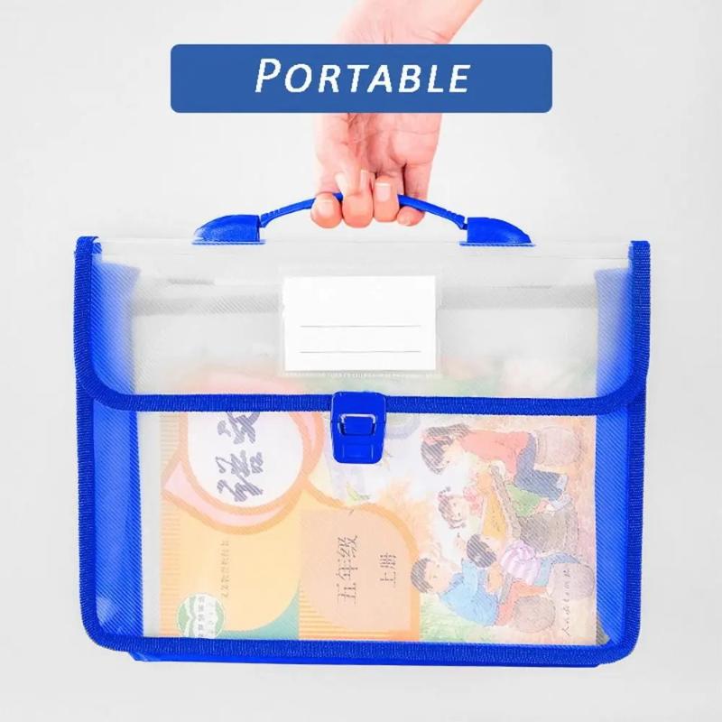 A4 Portable Snap Button File Bag Large-Capacity Document Bag Examination Paper Storage Bag File Organizer School Supplies