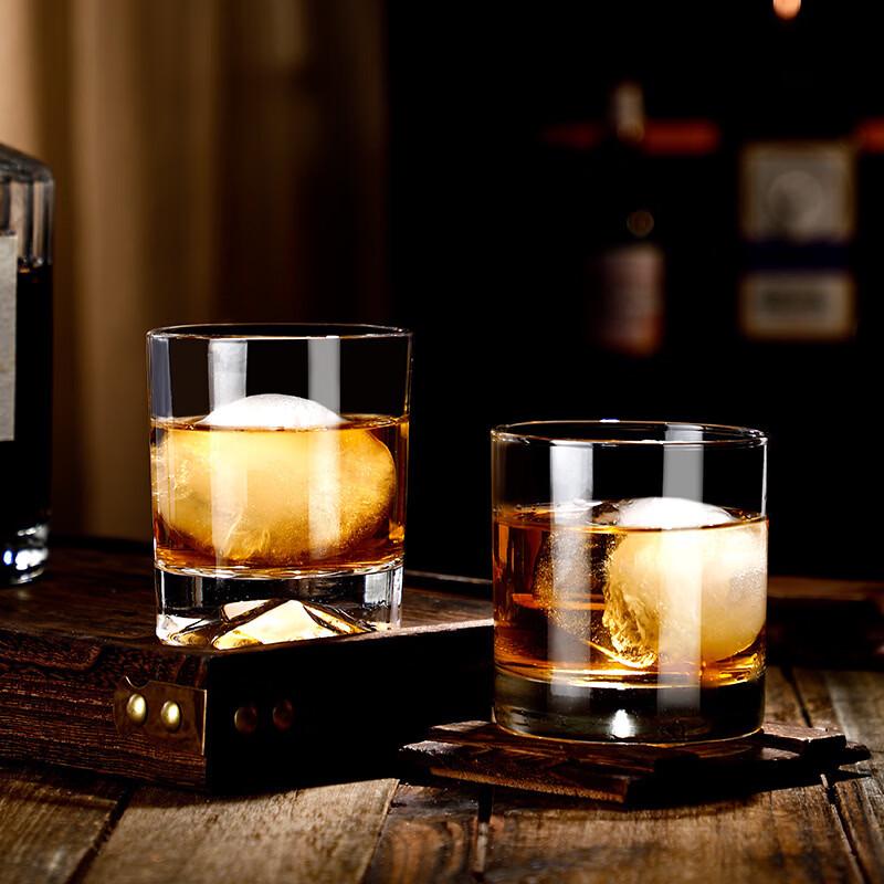 OLOEY Hammered Octagonal Whiskey & Cocktail Glasses, 350ml Set of 2