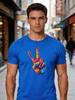 Unisex Crew Neck Tee Colorful Peace Sign Hand Graphic Print Short Sleeve Oversized Male Daily Casual Soft Breathable Basic Wear Top
