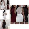 Elegant Sexy Shiny Women's Bodycon Dress With Diamond O Neck For Evening Embroidery