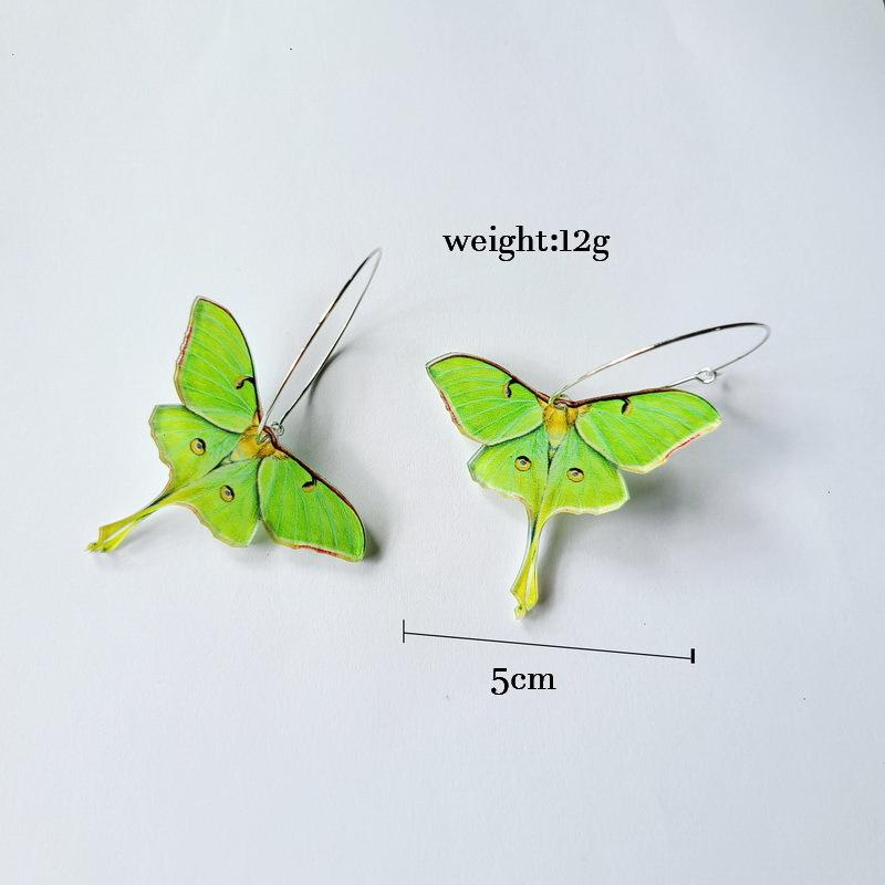 1Pair Cute Butterfly Woman Dangle Earrings Acrylic Gradient Colorful Moth Drop Earrings for Y2K Girl Birthday Gift