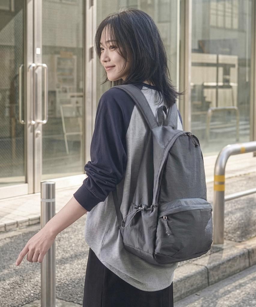 Mathematik Ian W40 Simple Backpack Lightweight Nylon Daily Bag Backpack Urban Charcoal