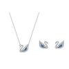 Blue Swan Crystal Necklace And Earring Set Women Jewelry 5521471